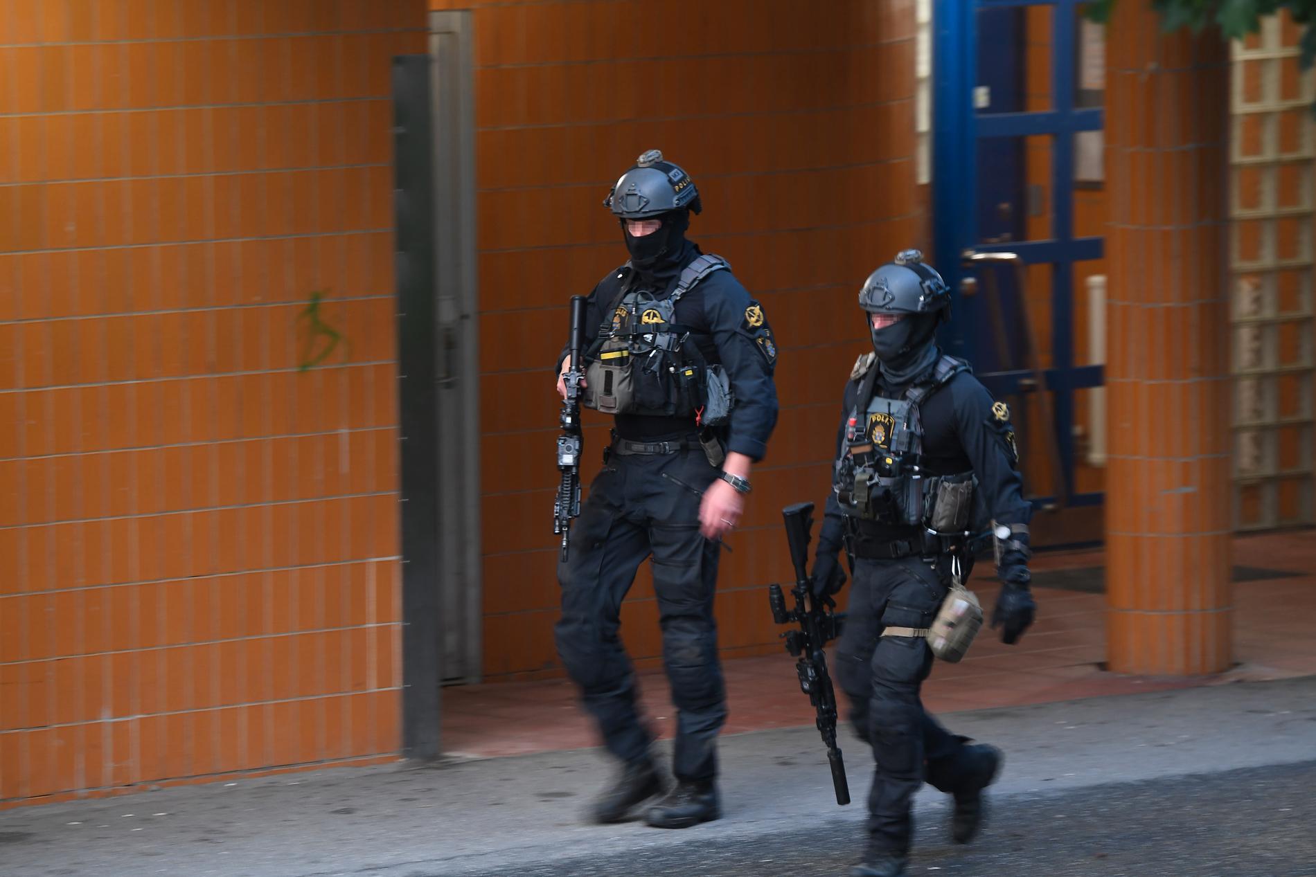 Polisinsats i Upplands Väsby.