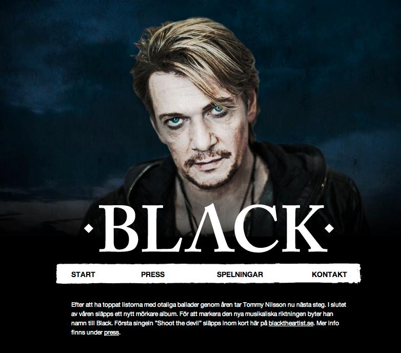 Tommy Nilssons nya sajt – som Black.