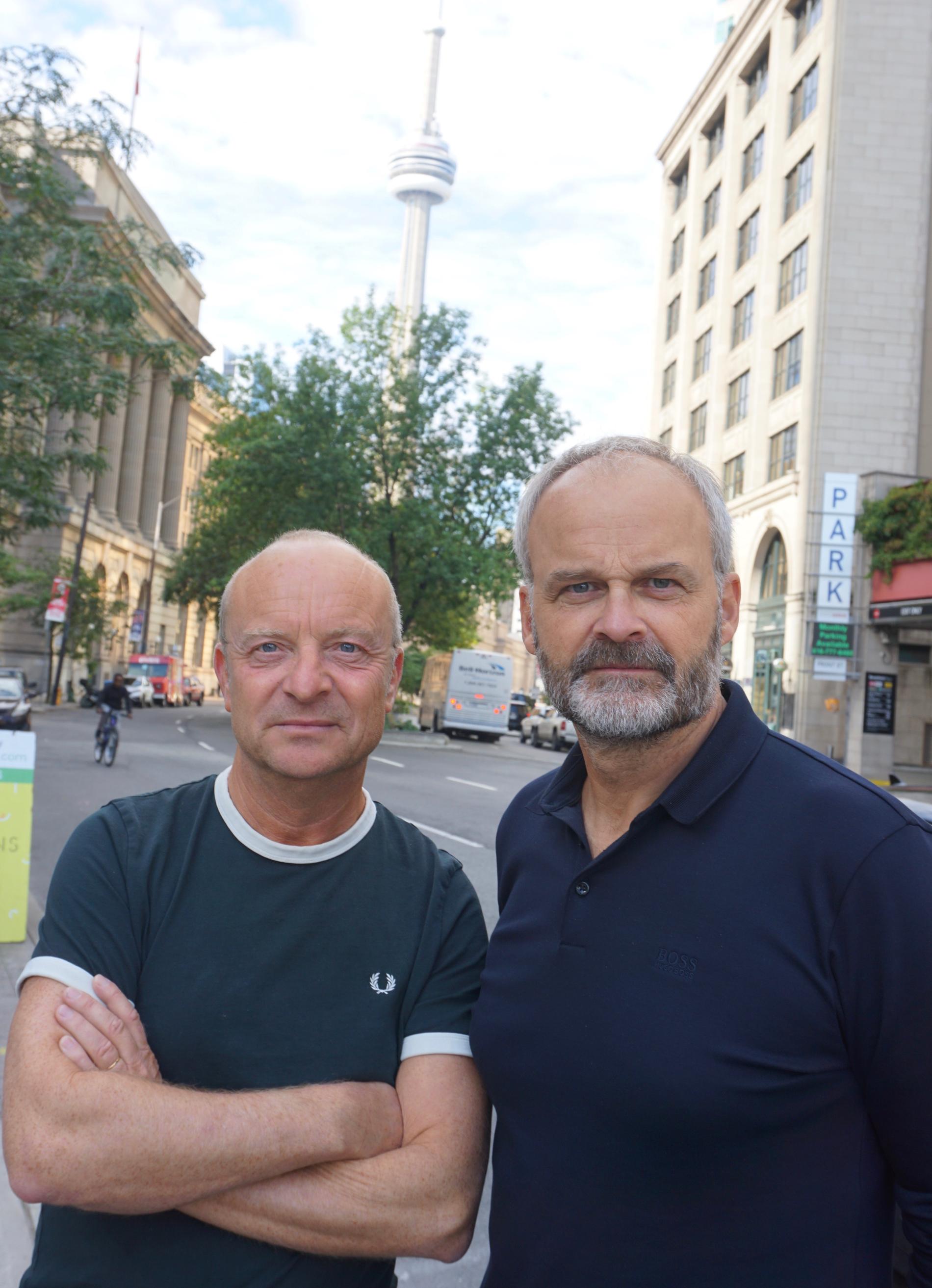 Jonas Gardell och Johan Rheborg på festivalen i Toronto.