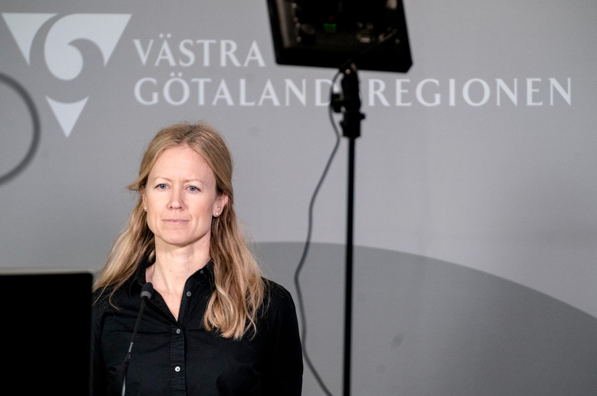 Kristine Rygge, vaccinsamordnare i Västra Götalandsregionen, höll pressträff under onsdagen. 