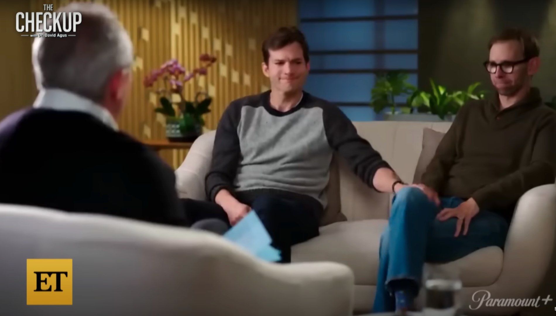 Ashton och Michael Kutcher i Paramount+ serien ”The Checkup with Dr. David Agus.”