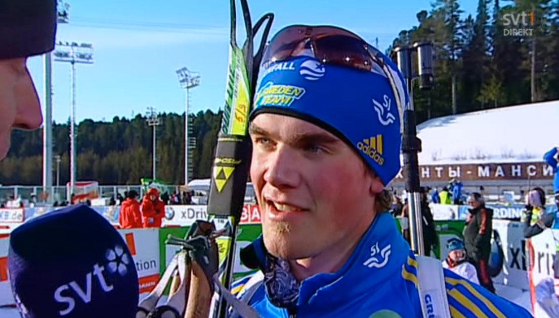 En nöjd Fredrik Lindström i mål.