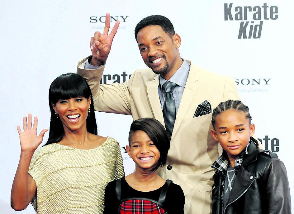 Jada Pinkett och Will Smith med barnen Willow och Jaden på premiären av ”Karate Kid”.
