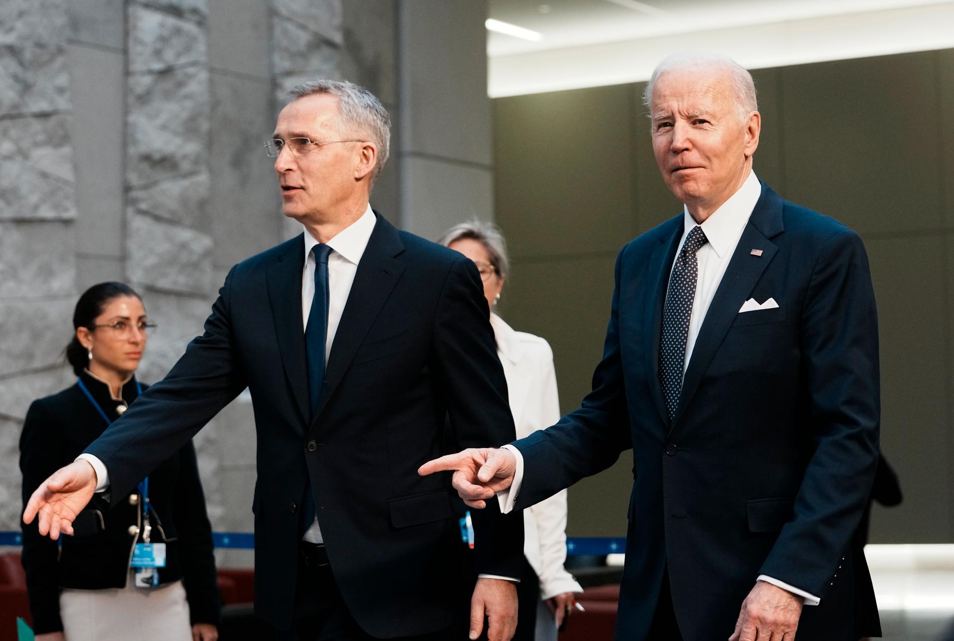 USA:s president Joe Biden tillsammans med Natochefen Jens Stoltenberg.