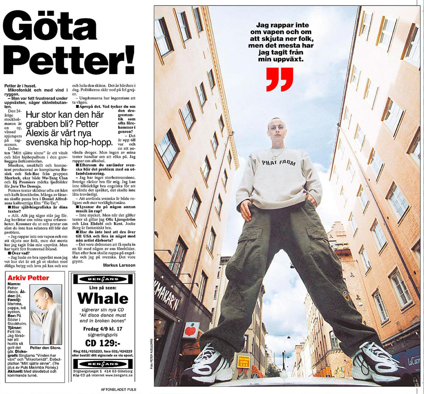 Petter och Aftonbladets Markus Larsson möttes förra gången för femton år sedan. Den 4 september 1998 intervjuades hiphoparen i 
Aftonbladet Puls.