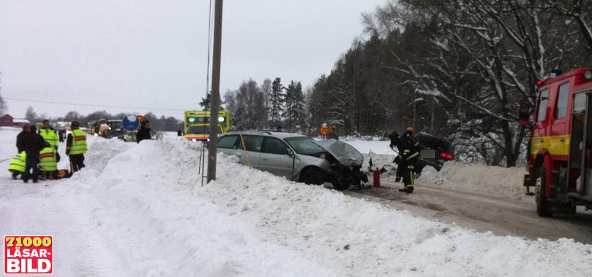 En svår olycka inträffade vid Storvreta utanför Uppsala.