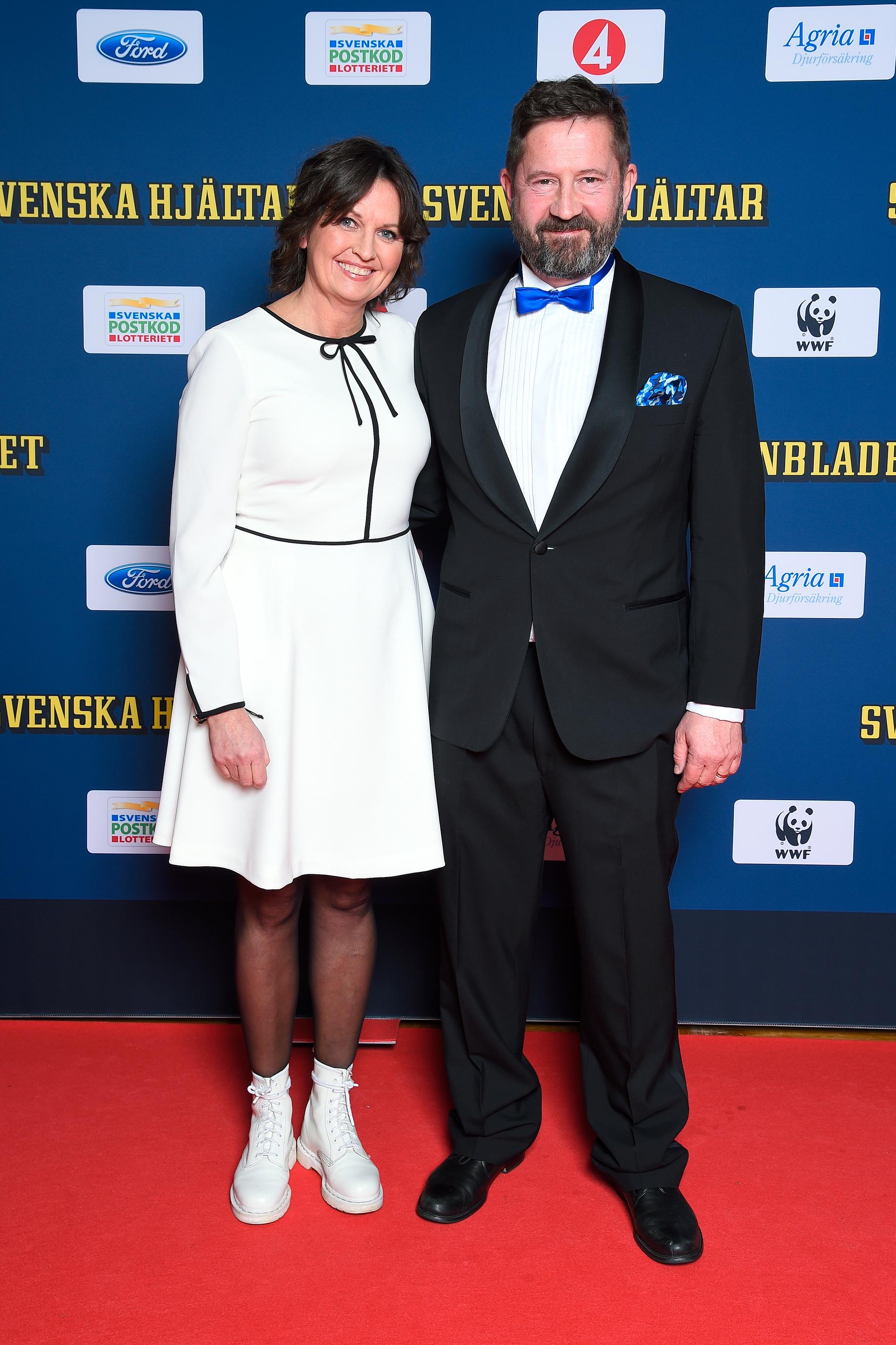 Aftonbladets publisher Sofia Olson Olsén tillsammans med Svenska hjältars projektchef Nicke Franchell.