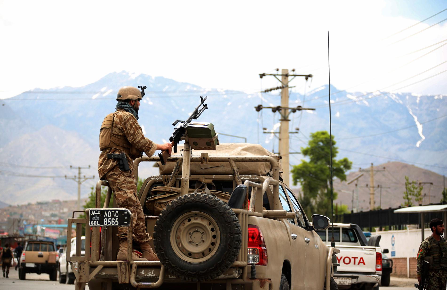 Afghanska säkerhetsstyrkor i huvudstaden Kabul. Bilden har ingen koppling till artikeln. Arkivbild.