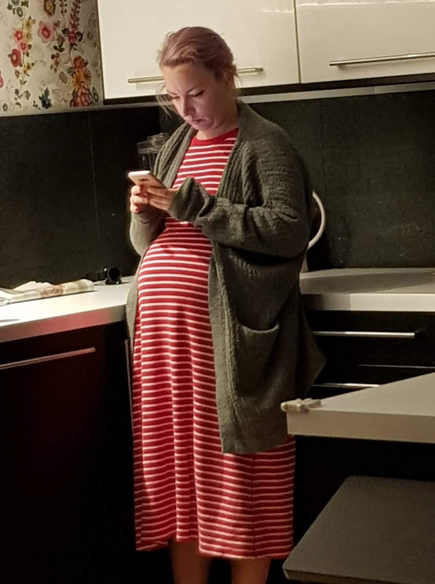 Linda under gravidteten. 