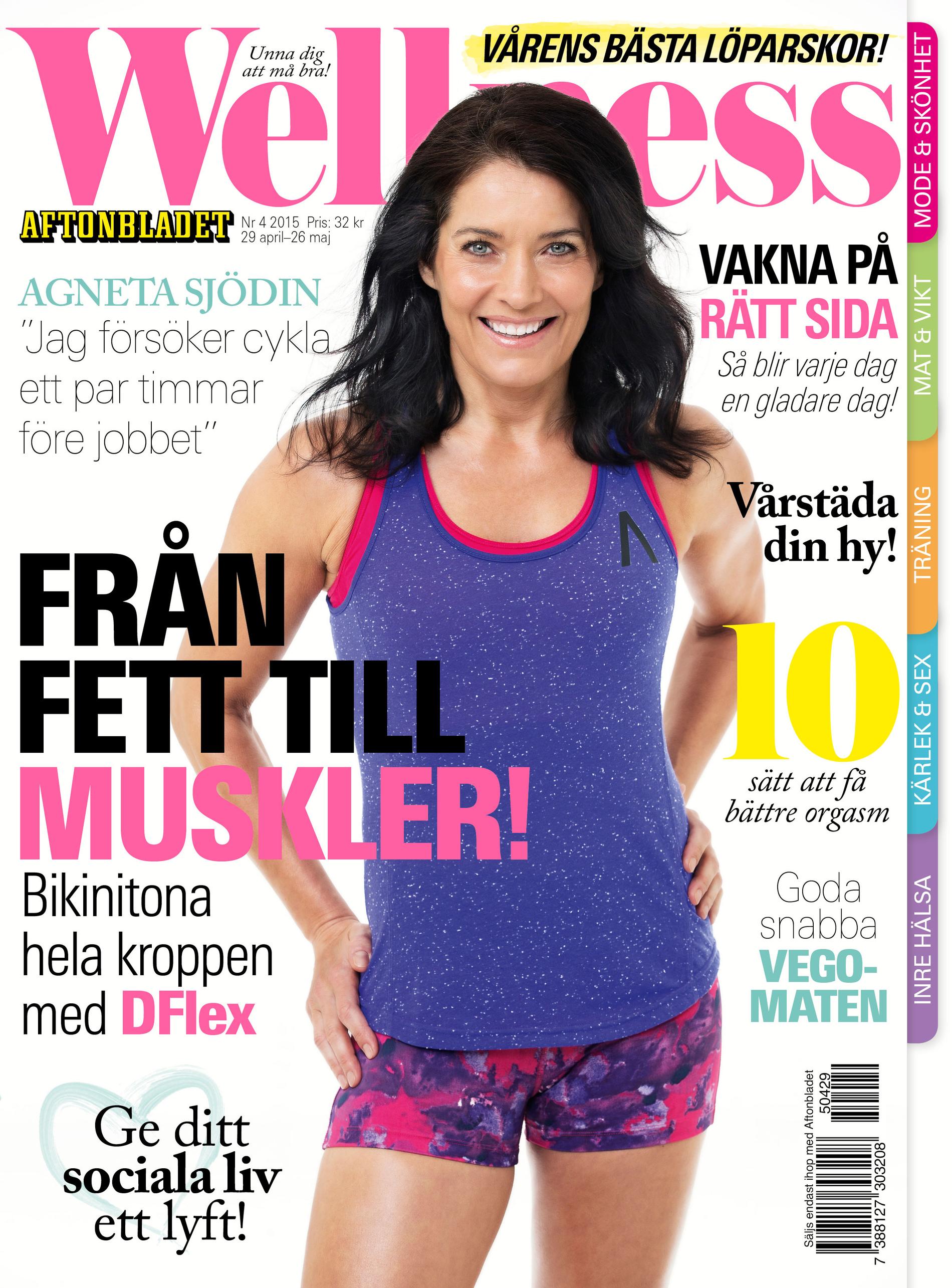 När intervjun med Agneta Sjödin i Wellness nr 4/2015 skickades till tryck hade olyckan inte skett. Wellness önskar henne all lycka till med rehabiliteringen.