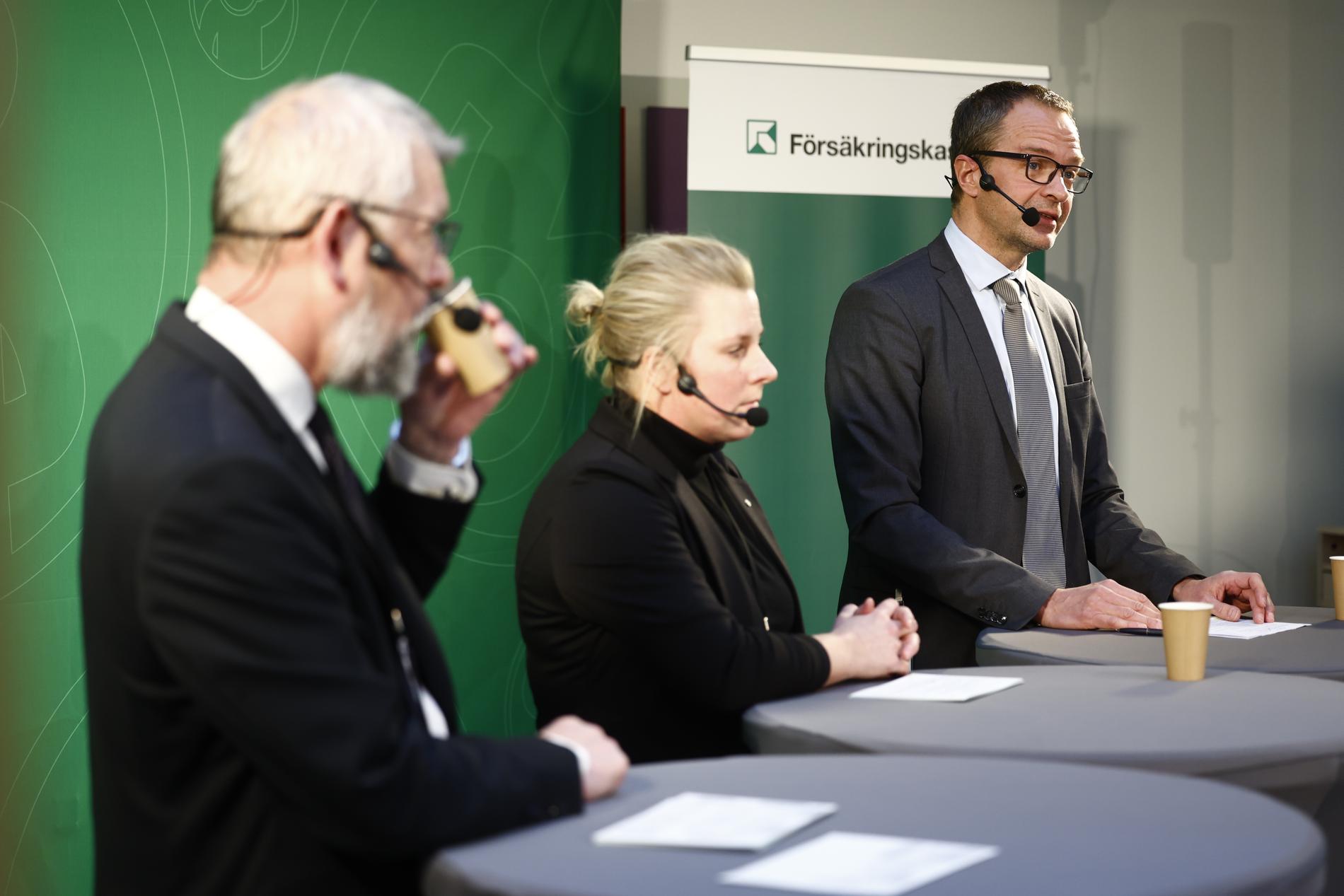 Nils Öberg, Försäkringskassan, Maria Sjögren från Försäkringskassan och Peter Wigert, stf generaldirektör, Svenska Kraftnät.