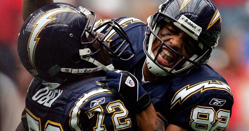  Reche Caldwell (till höger) i San Diego Chargers 2004.
