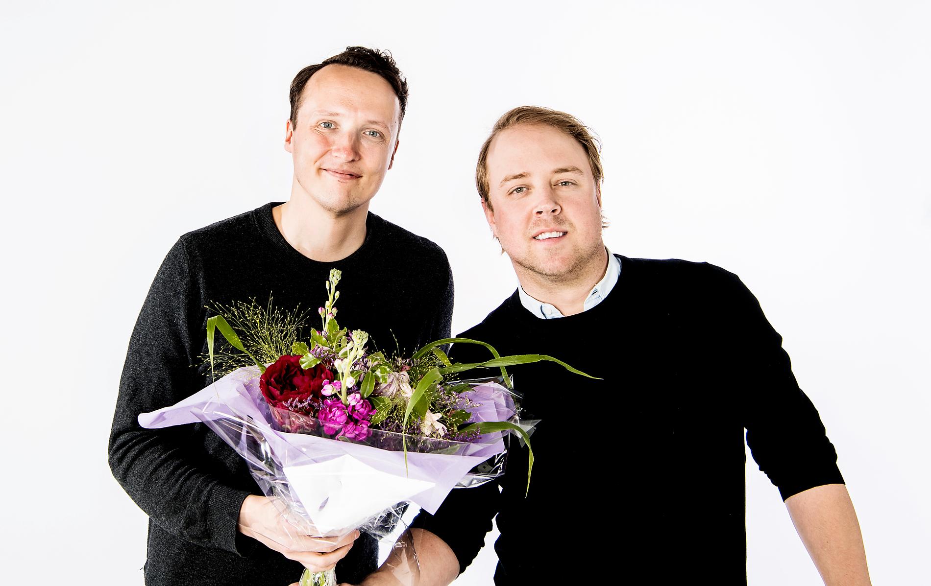 Patrik Brenning och Andreas Bardell. Vinnare Schibsted journalism Awards - Best storytelling.