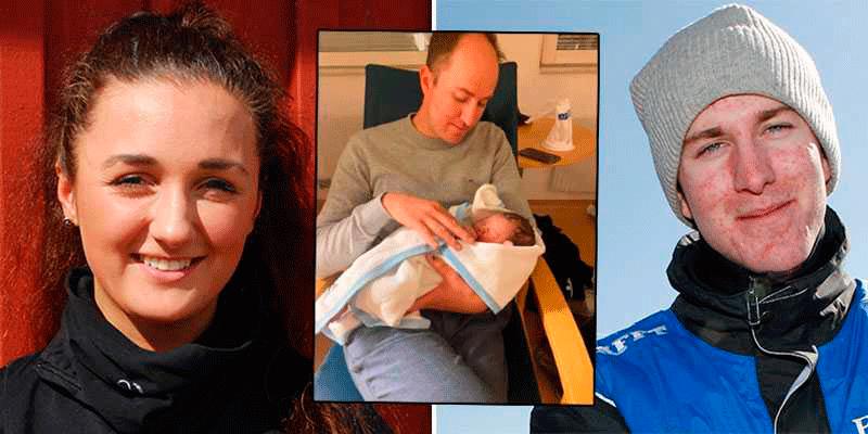 Familjelyckan är total för Isabella Bergh, Christoffer Eriksson och den tre månader gamla Cornelia. 