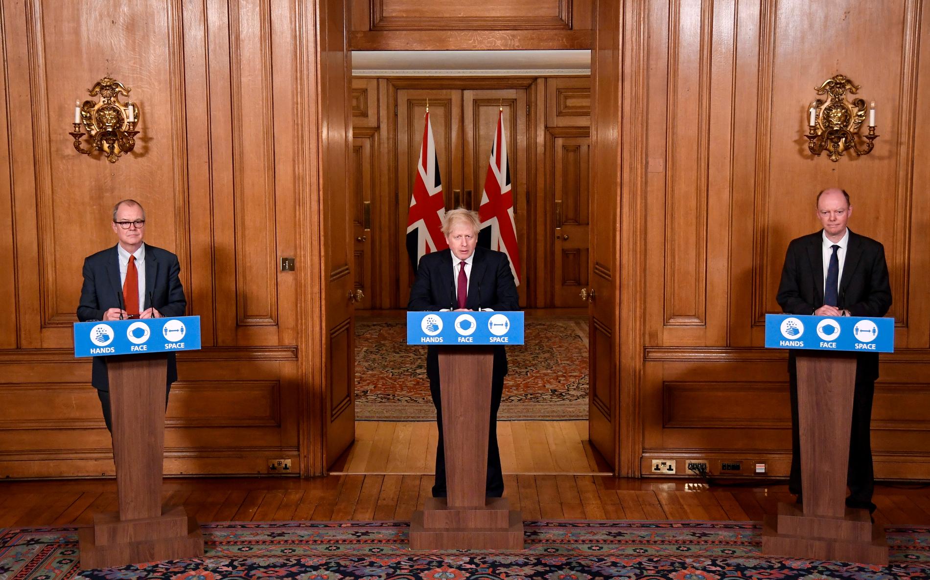 Boris Johnsons presskonferens under lördagen.