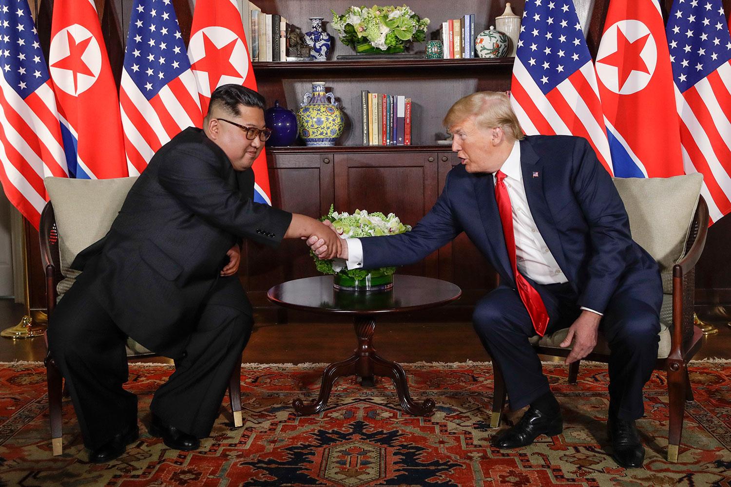 Kim Jong-un och Donald Trump.