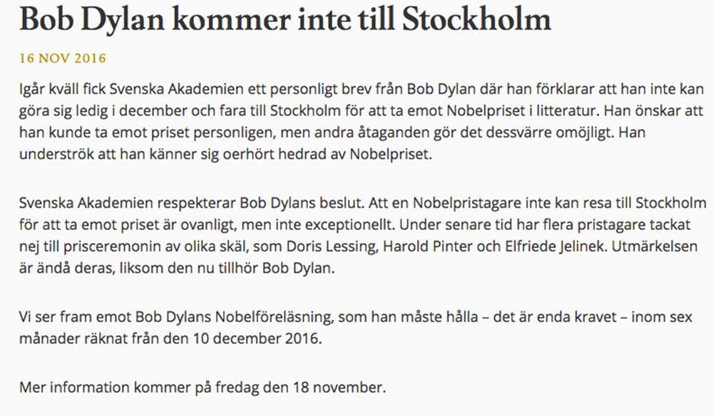 Svenska akademiens pressmeddelande.