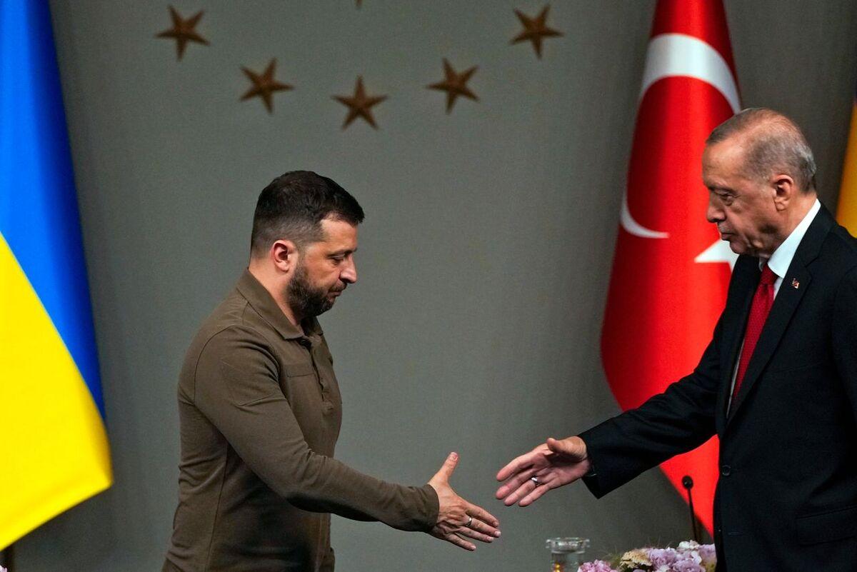 Ukrainske presidenten Zelenskyj med sin turkiske motpart Erdogan.