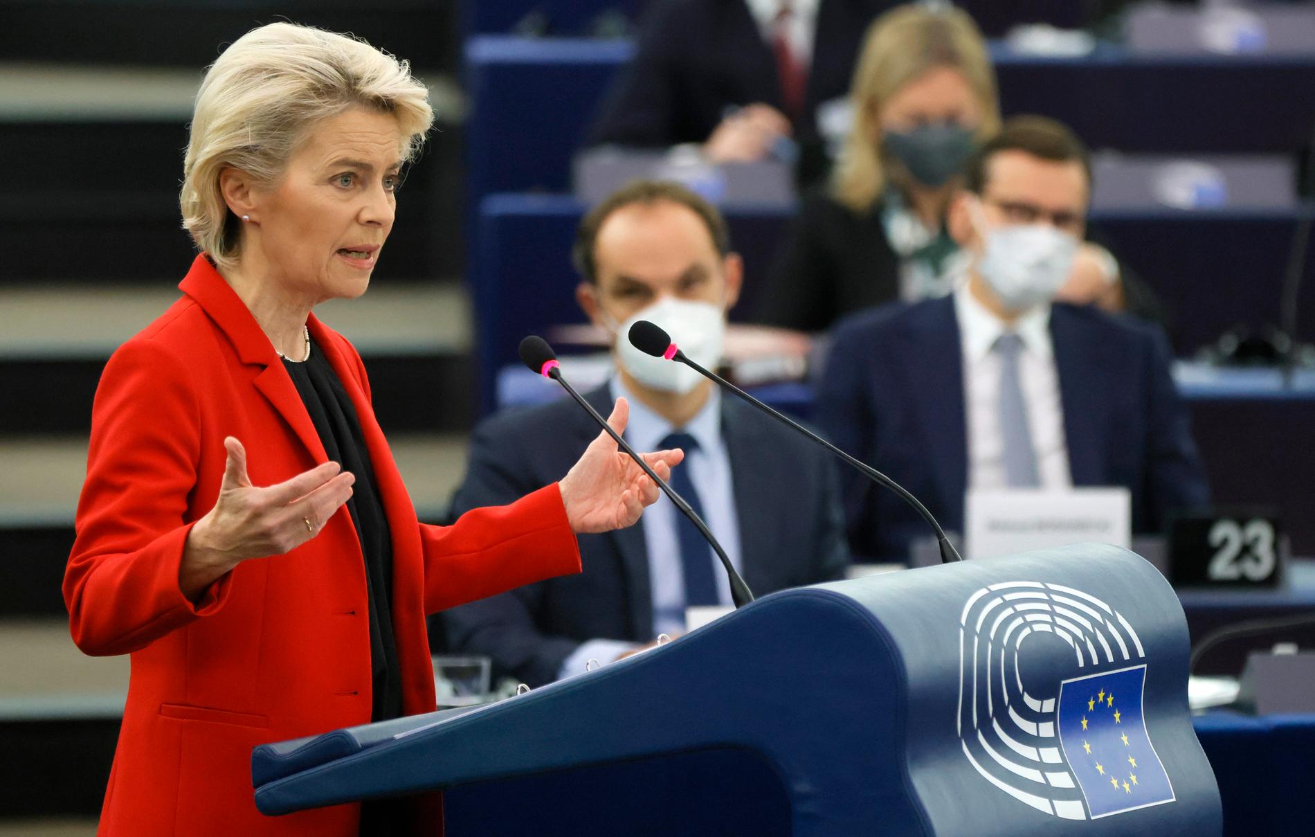 EU-kommissionens ordförande Ursula von der Leyen säger sig vara "djupt oroad" över den polska författningsdomstolens syn på EU-lag kontra landets grundlag.