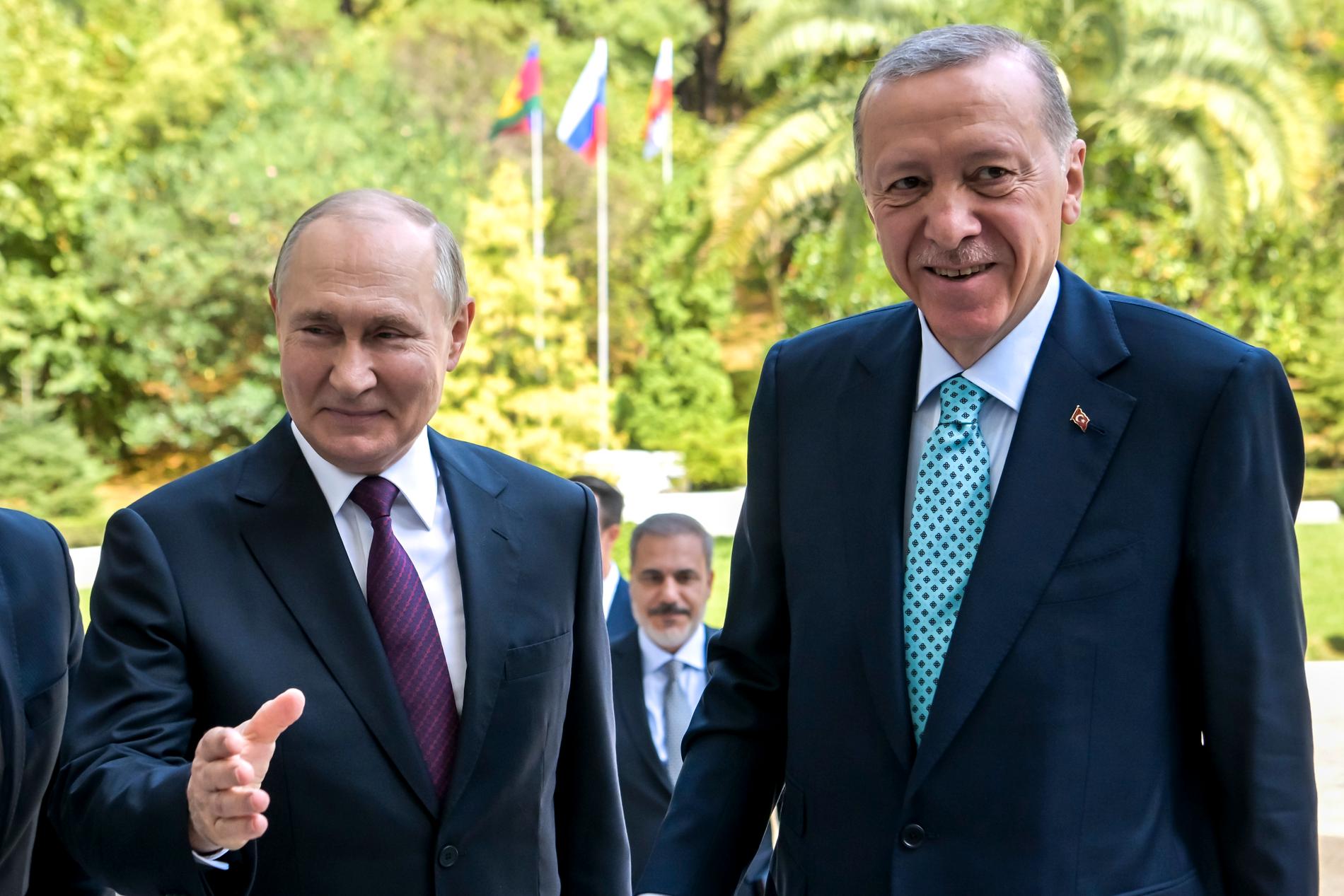 Vladimir Putin och Recep Tayyip Erdogan möttes i i Sotji under måndagen. 
