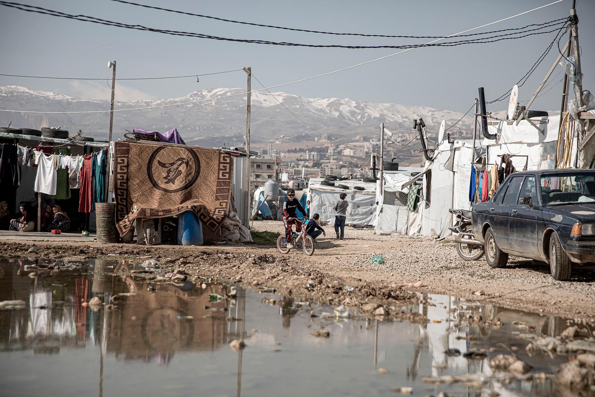 Flyktinglägret i Bekaadalen i Libanon. 
