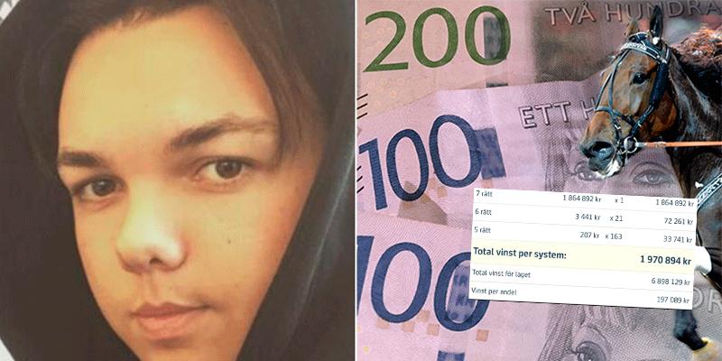 Studenten Adam Sundqvist, 22, drog in 6,8 miljoner på V75 på Bergsåker (24 augusti 2019)