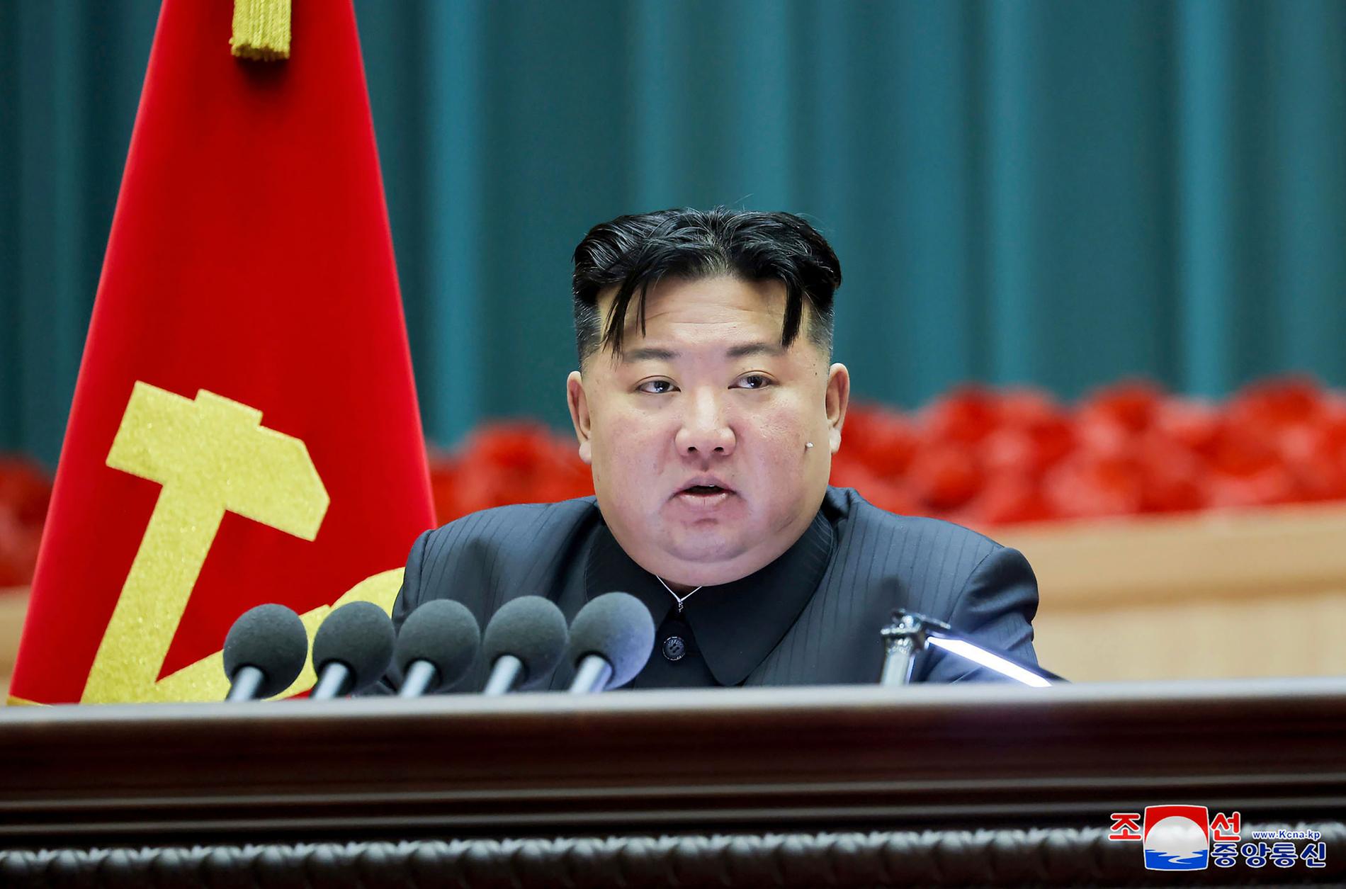 Nordkoreas diktator under Kim Jong-Un i samband med att han i helgen levererade ett tal till landets nationella mödramöte med uppmaning till kvinnor att föda fler barn.
