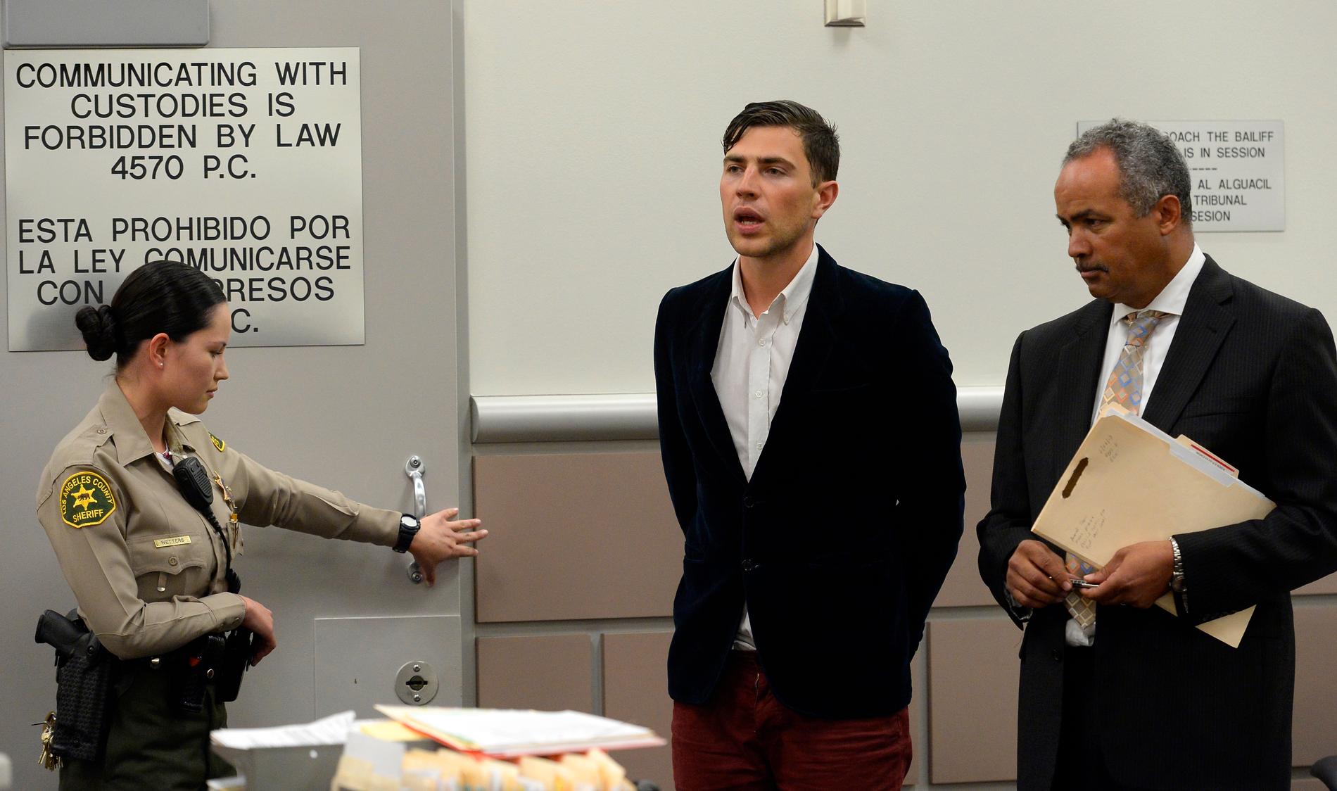 Vitalii Sediuk, inför rätta i Los Angeles efter att ha attackerat Brad Pitt vid en premiär.