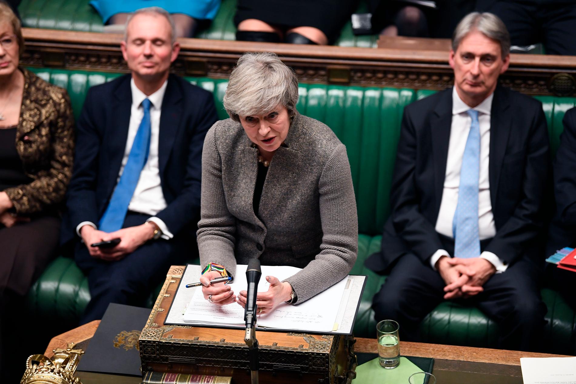 Premiärminister Theresa May svarar i eftermiddag på frågor i det brittiska parlamentets underhus. Arkivfoto.