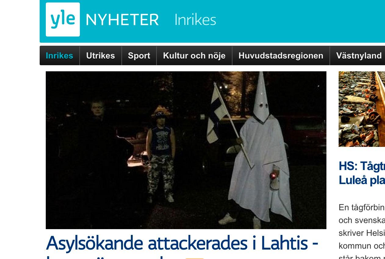Svenska Yles sajt i morse.