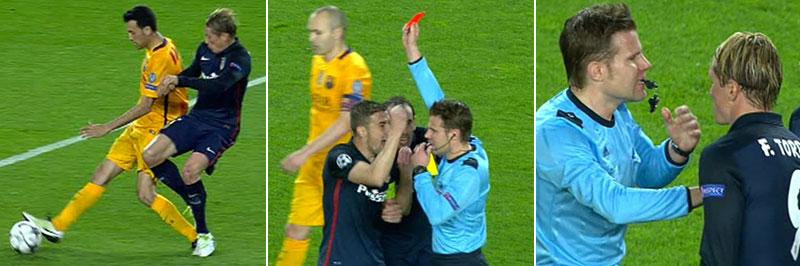 Torres får syna det röda kortet.