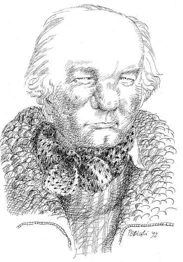 Thomas Bernhard. Teckning: TULLIO PERICOLI