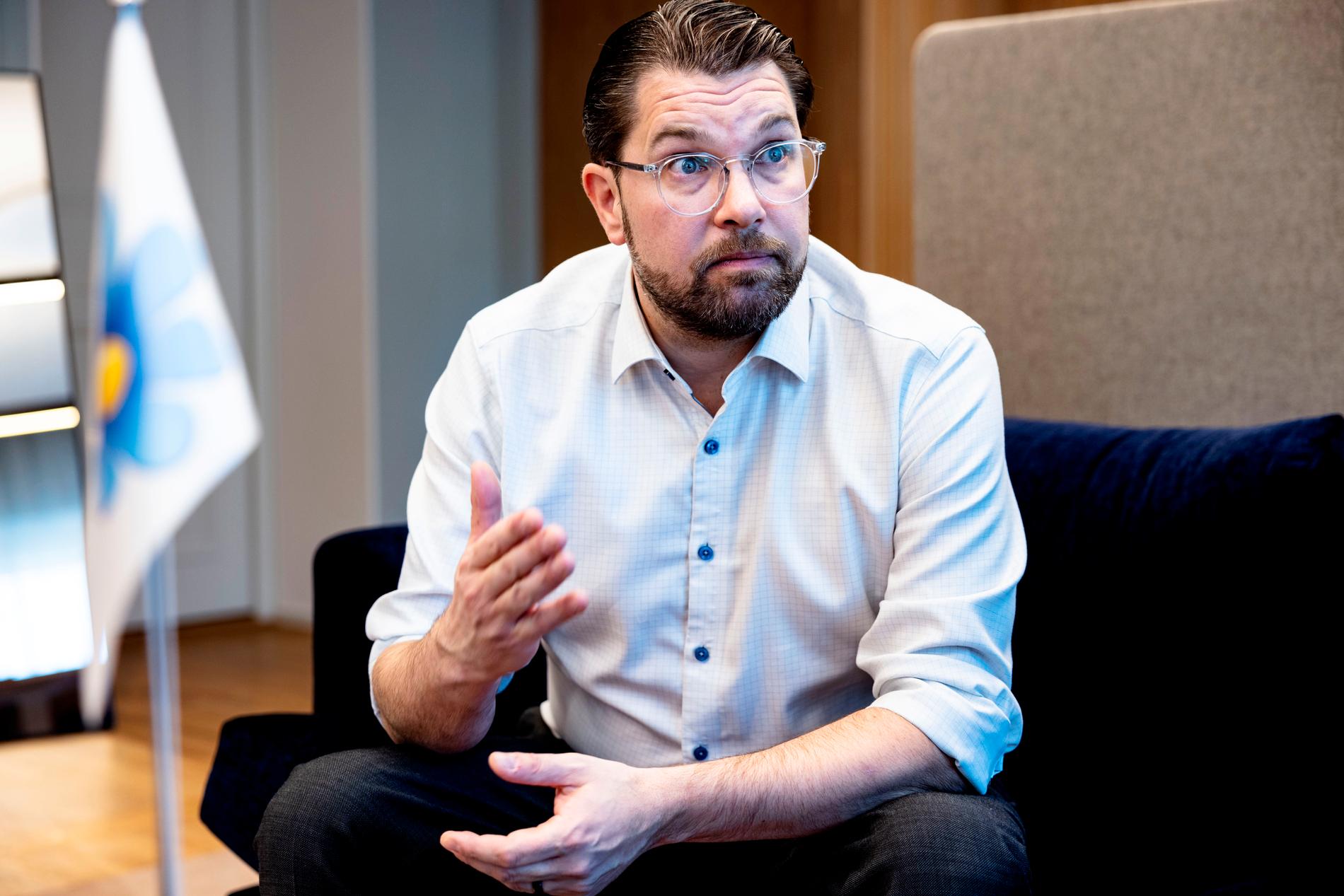 Jimmie Åkesson kräver att SD ska sitta i regering efter valet 2026. 