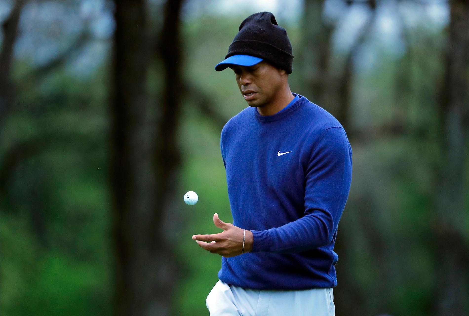 Tiger Woods på plats i Farmingdale, NY, inför PGA Championship som börjar på torsdag 