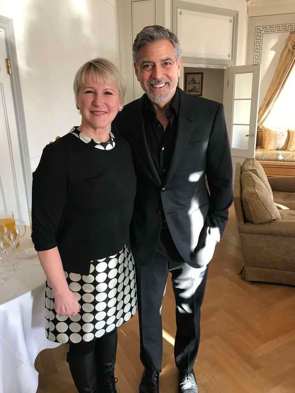 George Clooney och utrikesminister Margot Wallström.
