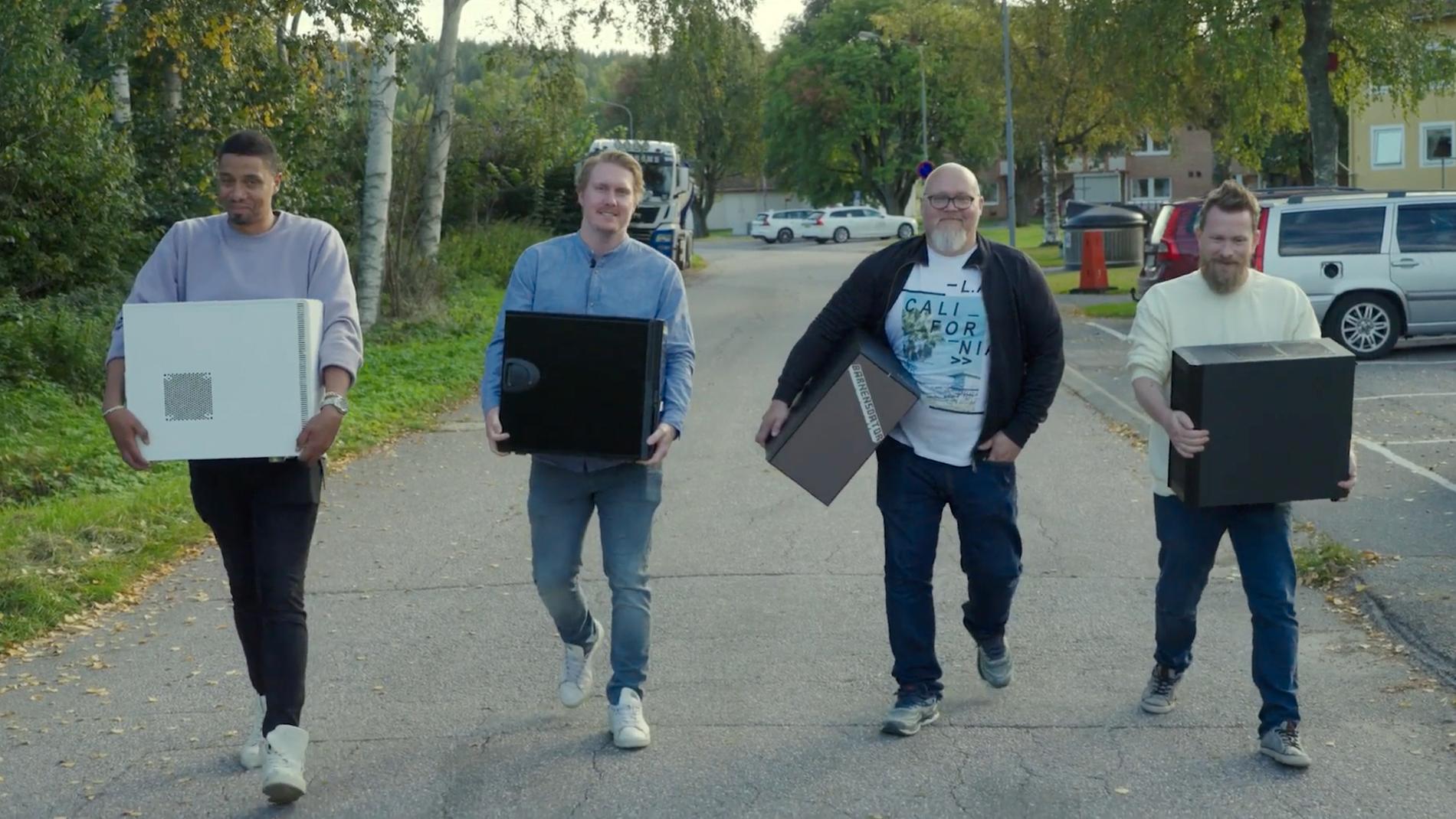 Barnens dator består av (från vänster): Tobias Lelo, Mathias Ekemuhr, Daniel Moqvist och Andreas Walldén.
