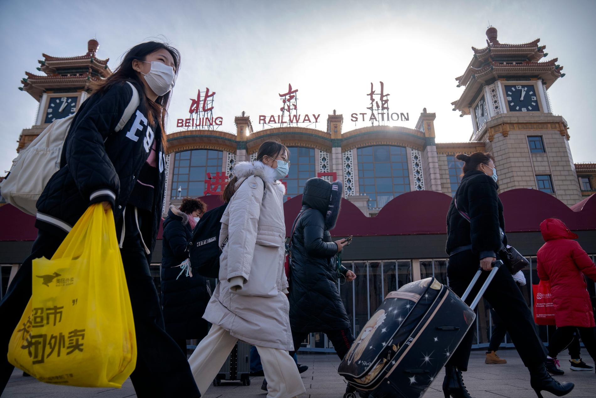 Kina uppger att 60 000 människor har dött i covid i landet under den senaste månaden. Bilden från Beijing den 14 januari.
