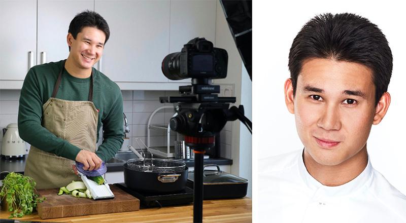 Filip Poon lärde sig själv att laga mat som tonåring med hjälp av klipp på Youtube.
