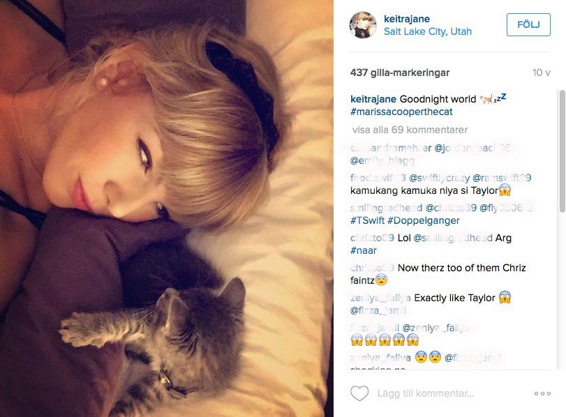 Den riktiga Taylor Swift brukar också instagramma bilder på sin katt.