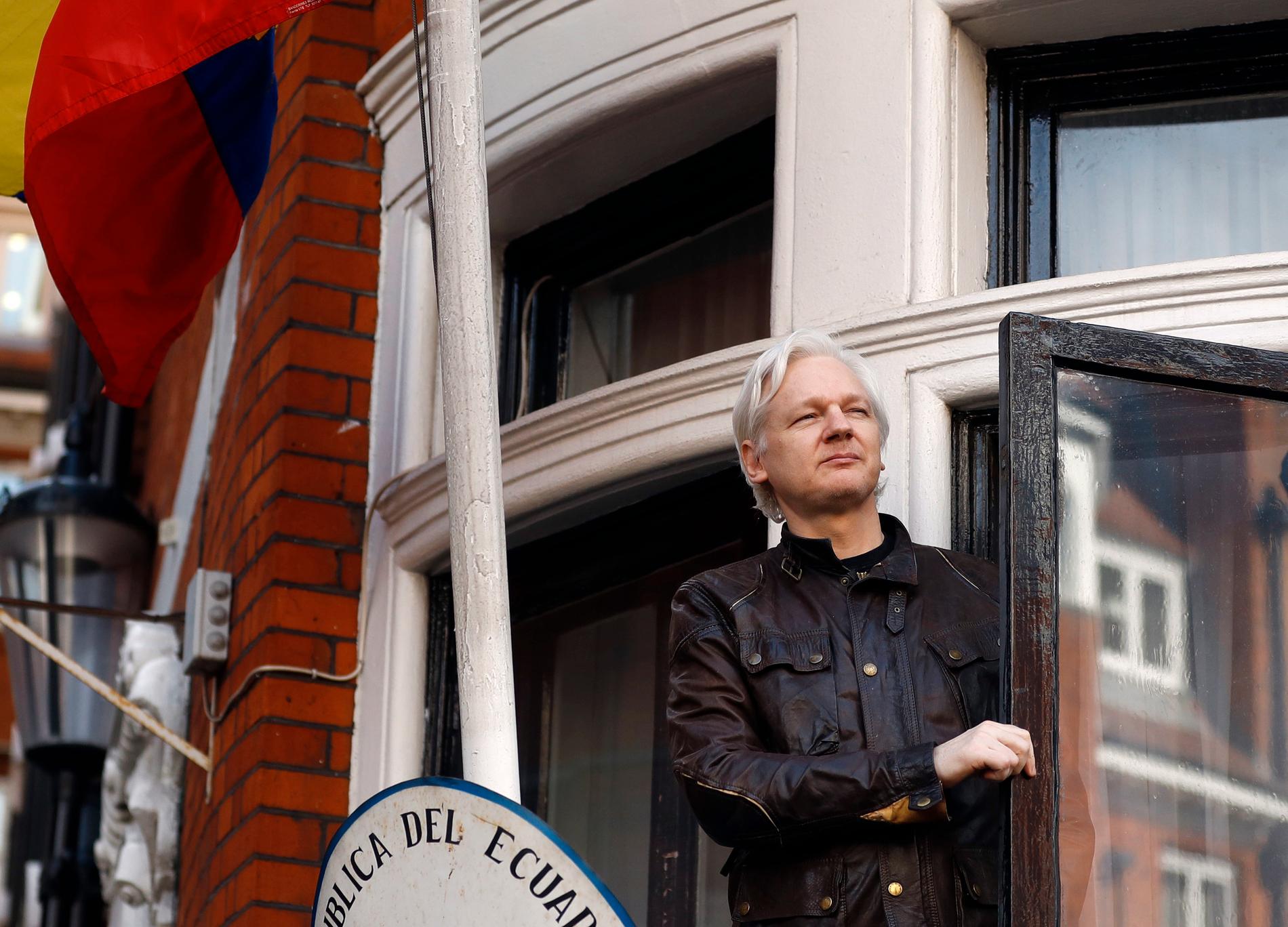 Wikileaksgrundaren Julian Assange på Ecuadors ambassad i London i juni 2018. Arkivbild.