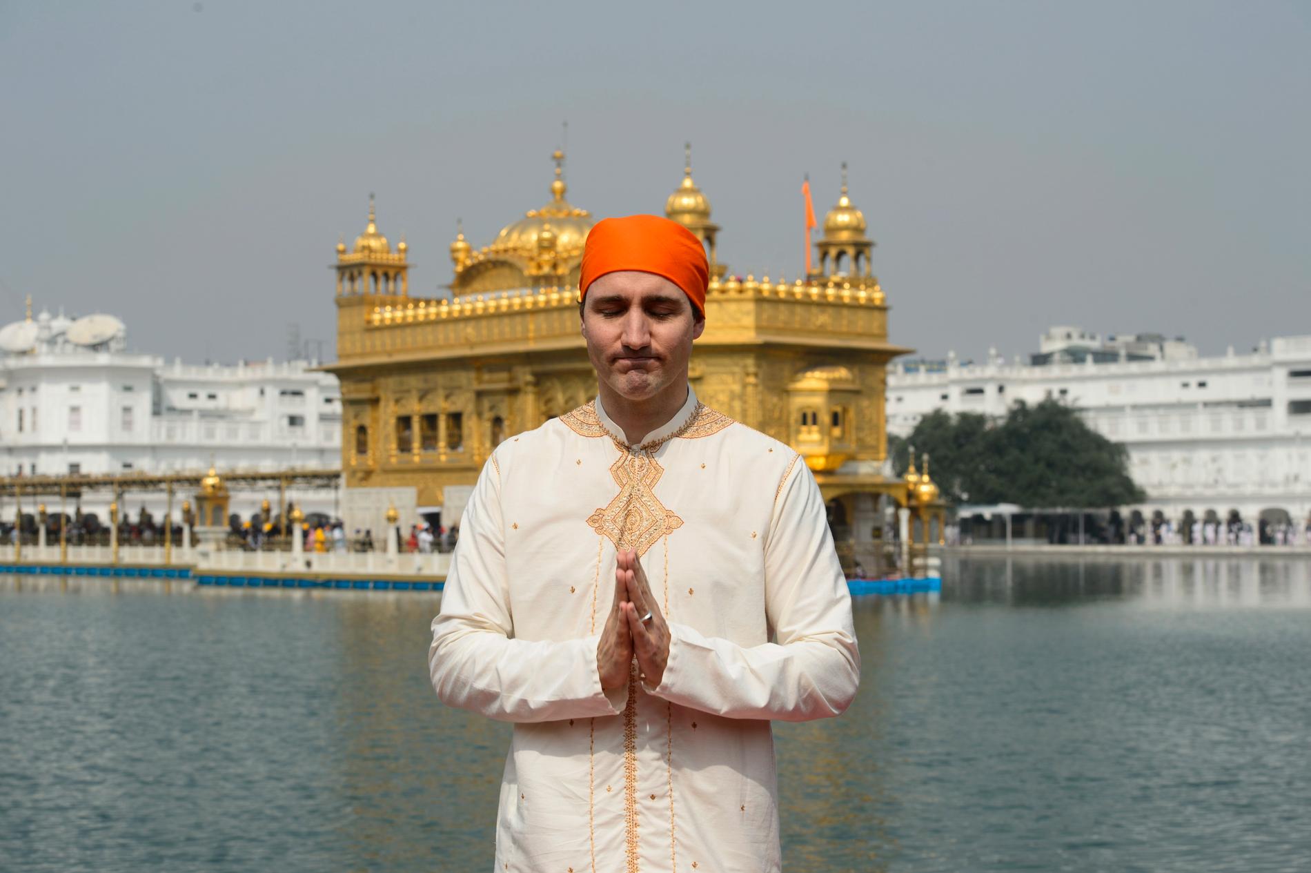 Justin Trudeau besöker Gyllene templet i Amritsar.