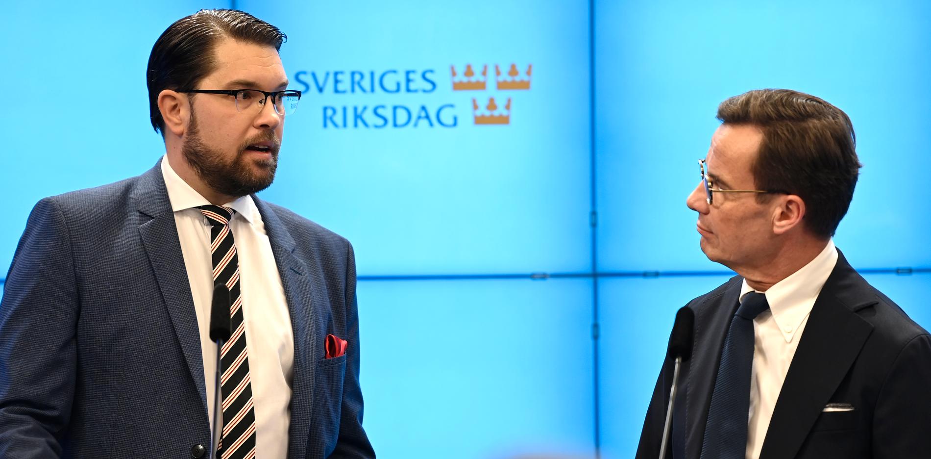 Jimmie Åkesson (SD) och Ulf Kristersson (M)