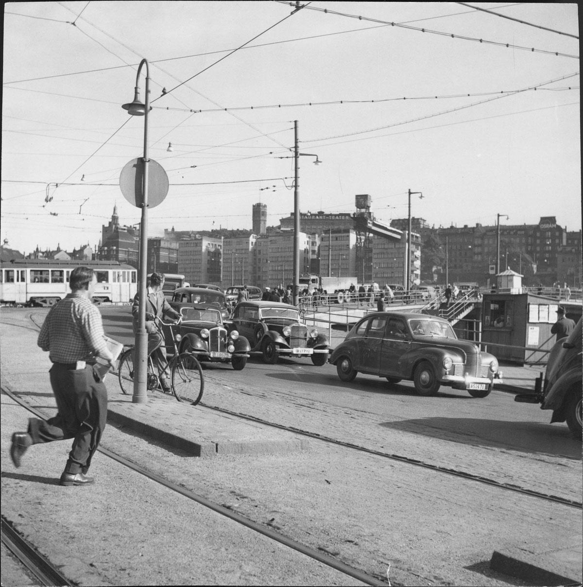 Slussen 1952 Trafik.
