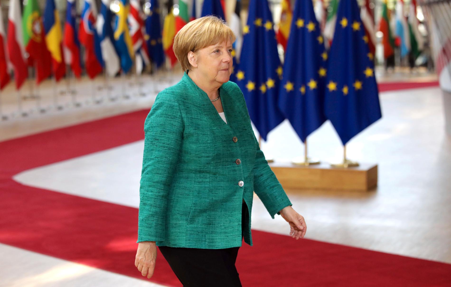 Tysklands förbundskansler Angela Merkel på EU-toppmötet i Bryssel.