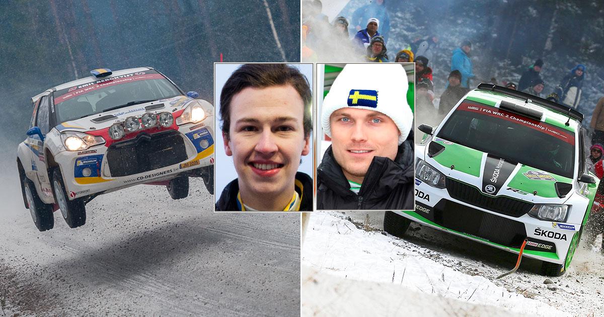 Pontus Tidemand (höger) och Emil Bergkvist ställer båda upp i WRC2 i Svenska rallyt.