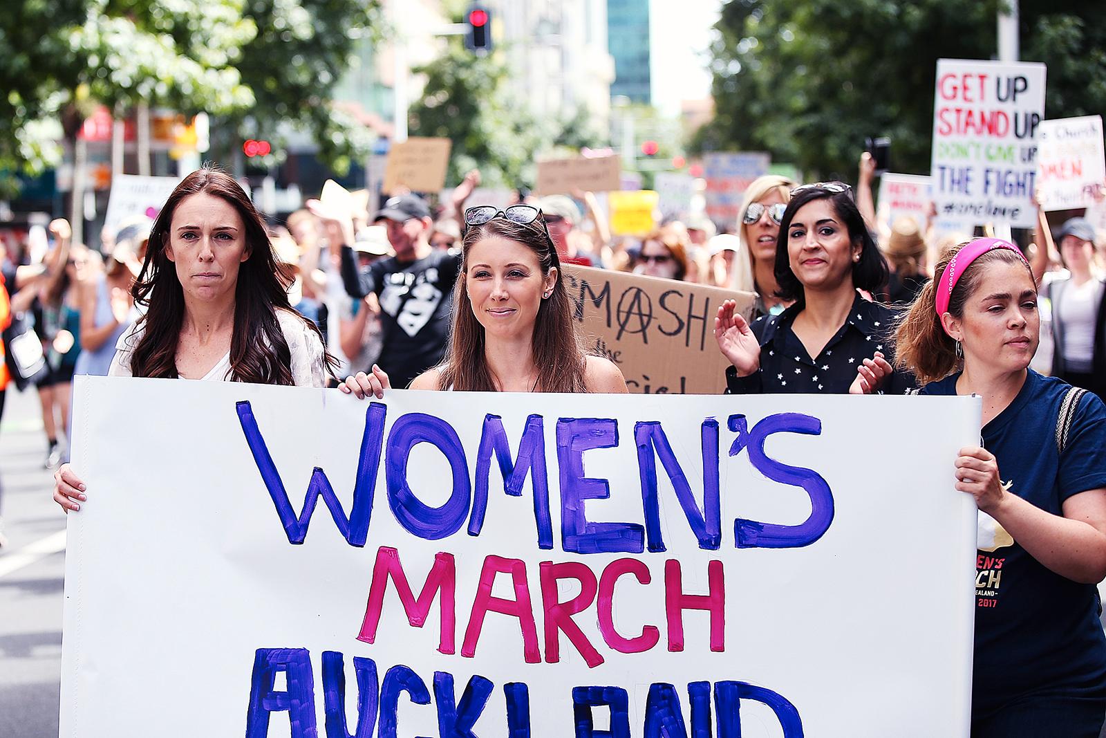 Demonstration i Auckland, Nya Zeeland.