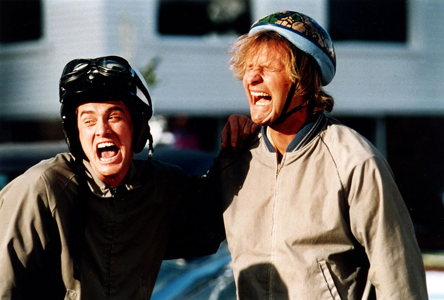 Jim Carrey och Jeff Daniels i ”Dum och Dummare” från 1994.