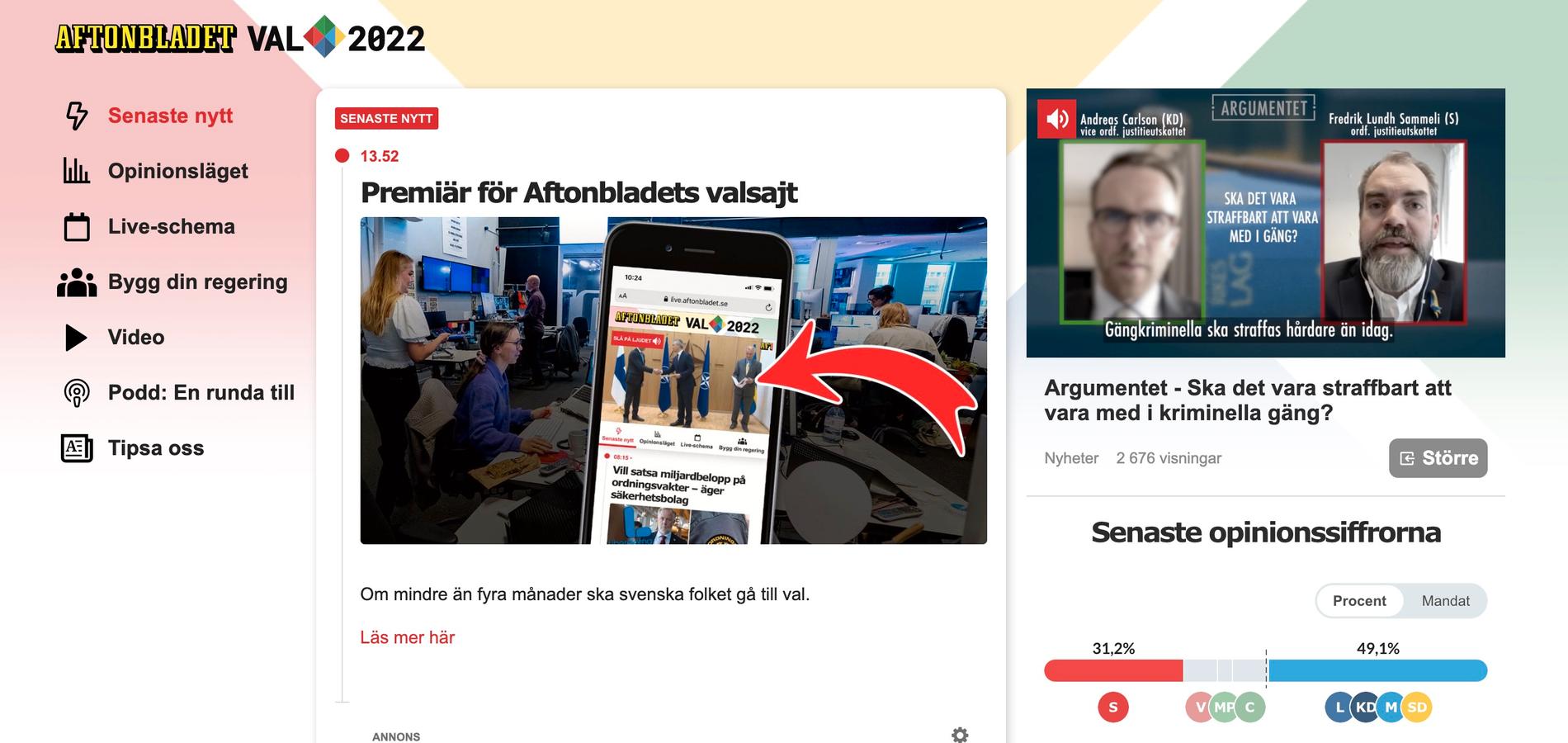å Aftonbladets nya valsajt hittar du allt material som rör valet, från stora nyheter till de allra minsta.