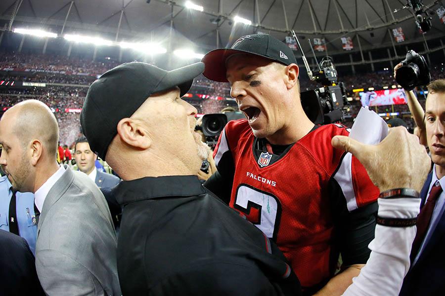Atlanta Falcons coach Dan Quinn och quarterback Matt Ryan