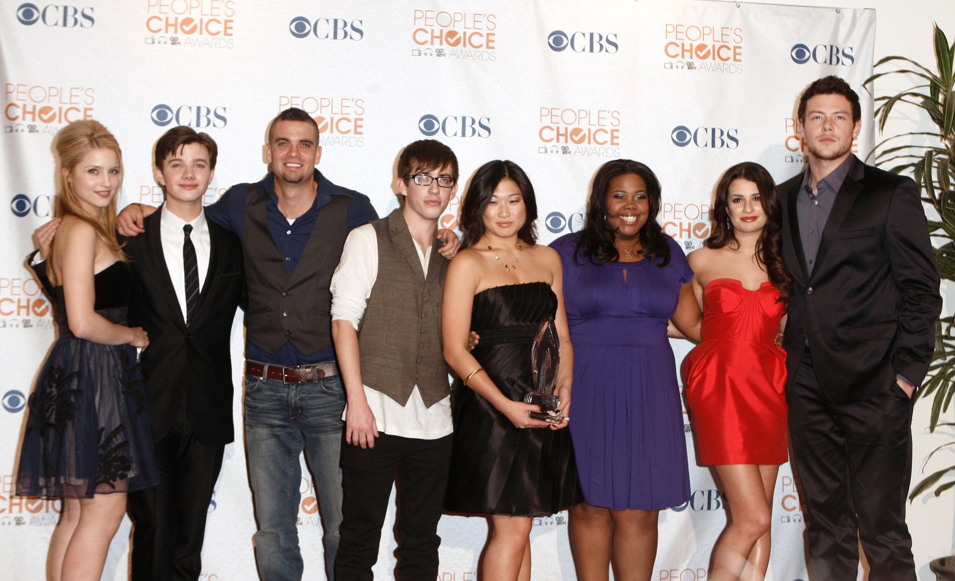 Några av skådespelarna från ”Glee” 2010. 